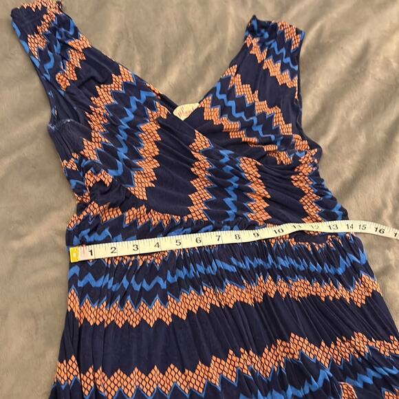 Plenty Tracy Reese Size L Print Knit Surplice Dress Woman Full Skirt Sleeveless - Picture 8 of 9